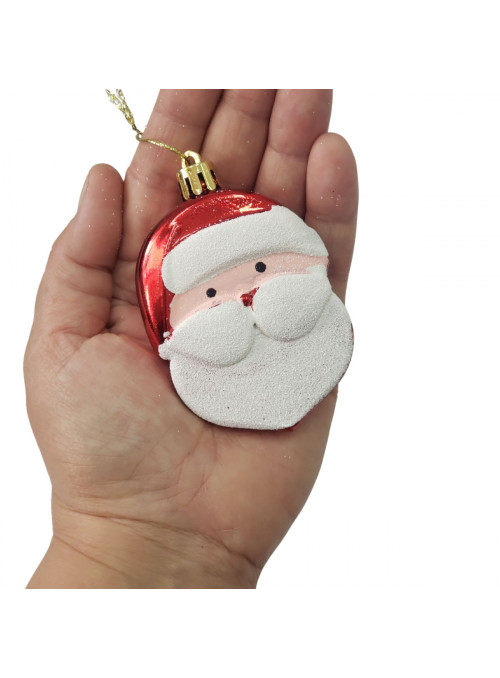 Enfeite para Pendurar Papai Noel 8cm Decoração Árvore de Natal 4 Unidades
