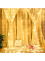 Pisca Pisca Cortina de Led Branco Quente com Conector 100 Leds 127V Decoração de Natal