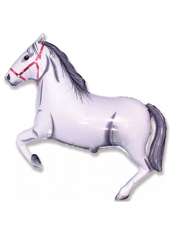Balão Metalizado Animal Cavalo Branco 31 Polegadas 81cm