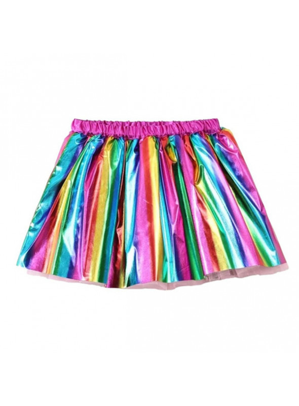 Saia Tutu de Tule Arco Iris Multicolorida 40cm Adulto Fantasia Carnaval