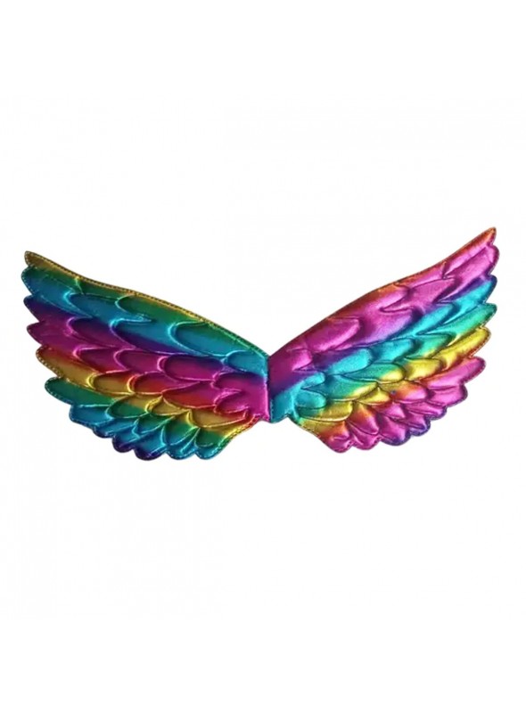 Asa de Anjo Metalizada Colorida Fantasia Carnaval 34x18cm