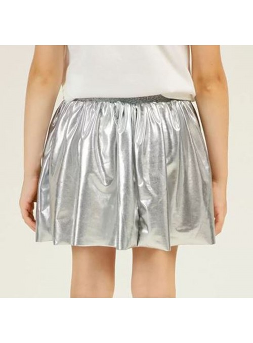 Saia Tutu Tule Prata Metalizada 40cm Adulto Fantasia Carnaval