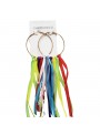 Brinco Argola Fitas Coloridas Carnaval 20cm O Par Adereços de Carnaval