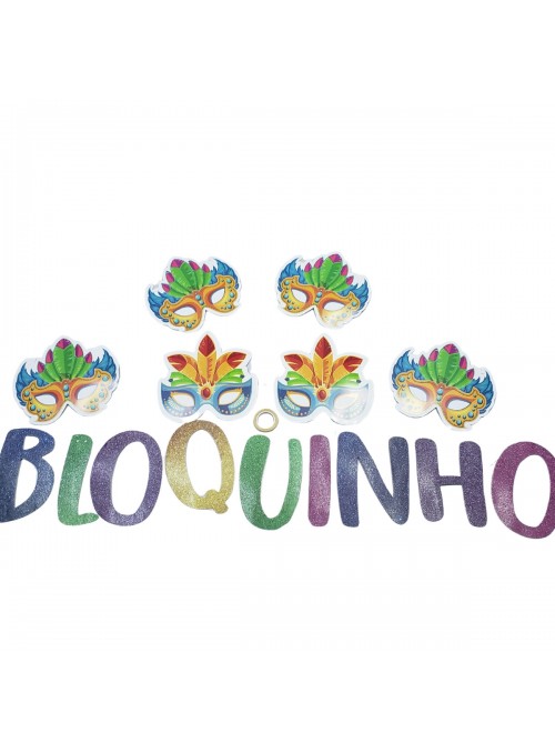 Faixa Decorativa de Papel Bloquinho Carnaval Artigos de Festa