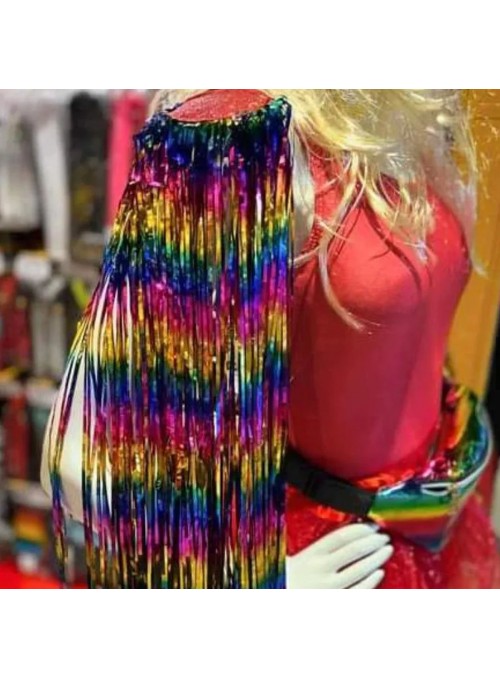 Ombreiras de Fios Metalizados Coloridos 10x65cm O Par Adereços de Carnaval