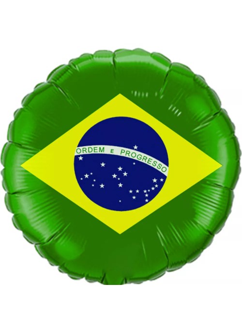 Balões Metalizados Bandeira do Brasil Verde Claro – 10 unidades