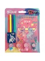 Livro Infantil + Canetinhas + Carimbos Stitch Disney Lembrancinha