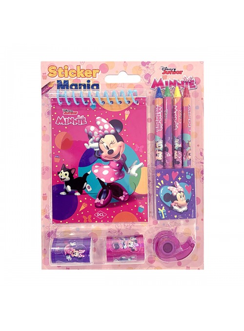 Livro Infantil + Giz de Cera + Adesivos + Fita Minnie Disney Lembrancinha