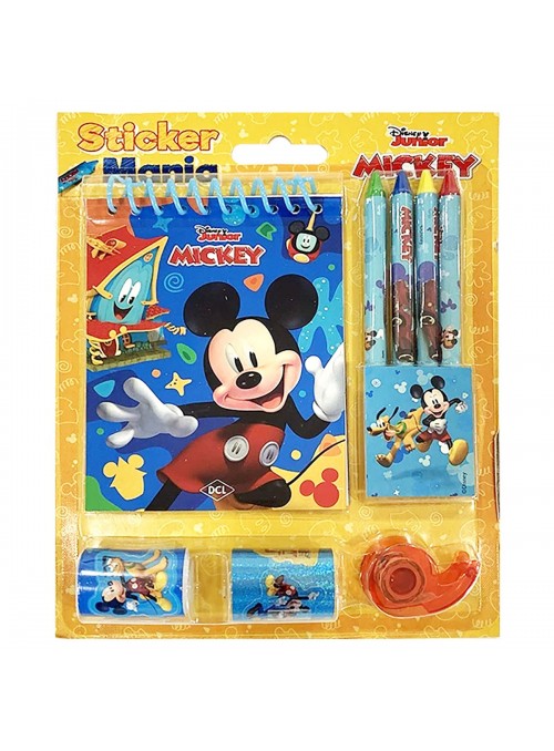 Livro Infantil + Giz de Cera + Adesivos + Fita Mickey Disney Lembrancinha