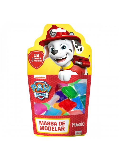 Massa para Modelar Massinha Patrulha Canina 12 Cores e 2 Moldes 120g Lembrancinha