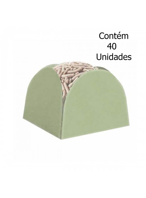 Porta Forminha De Doces 4 Pétalas Verde Oliva Junco 40 Un
