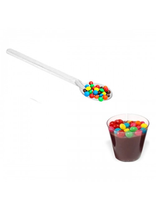 Mini Colher Transparente Cristal para Brigadeiro e Café 100 Unidades