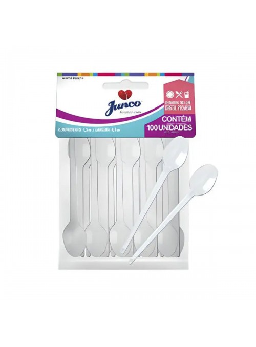 Mini Colher Transparente Cristal para Brigadeiro e Café 100 Unidades