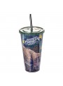 Copo com Canudo Refri Dinossauros Jurassic World 700ml 1 Unidade Lembrancinha