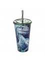 Copo com Canudo Refri Dinossauros Jurassic World 700ml 1 Unidade Lembrancinha