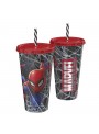 Copo com Canudo Refri Homem Aranha Marvel 700ml 1 Unidade Lembrancinha