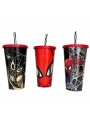 Copo com Canudo Refri Homem Aranha Marvel 700ml 1 Unidade Lembrancinha