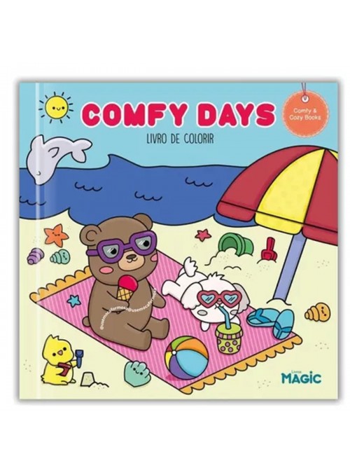 Comfy Days Livro de Colorir Kawaii Bobbie Gods Coloring Book Fofinho