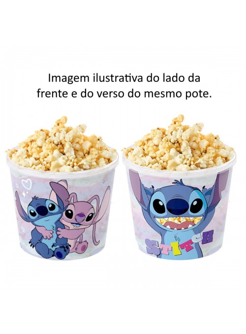 Balde de Pipoca Oval Stitch 1 Litro 1 Unidade Lembrancinha