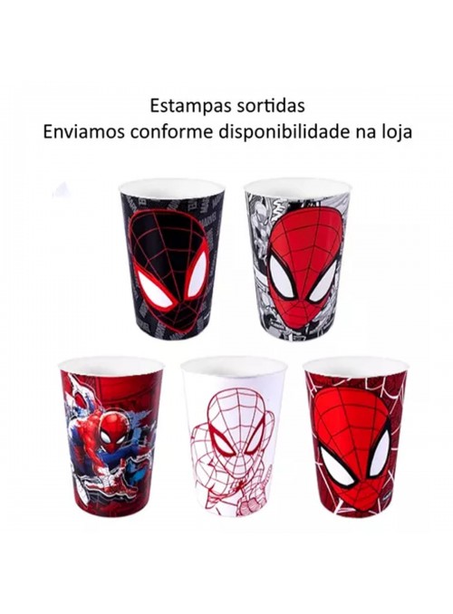 Copo de Plástico Decorado Homem Aranha 320ml 1 Unidade Lembrancinha