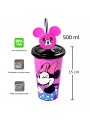 Copo com Canudo Refri Minnie Disney 500ml 1 Unidade Lembrancinha