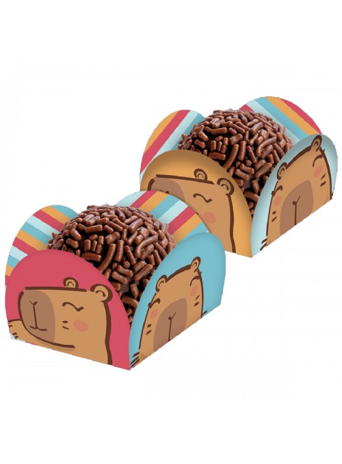 Forminhas para Doces Festa Capivara Fofa 40 Unidades Decoração