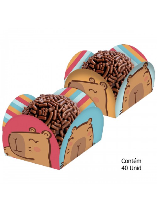 Forminhas para Doces Festa Capivara Fofa 40 Unidades Decoração