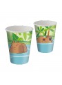 Prato e Copo de Papel Festa Capivara Fofa Kit 8 Pratos e 8 Copos