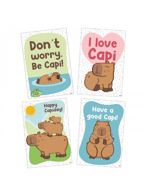 Quadro Decorativo Festa Capivara 32cm altura 4 Unidades