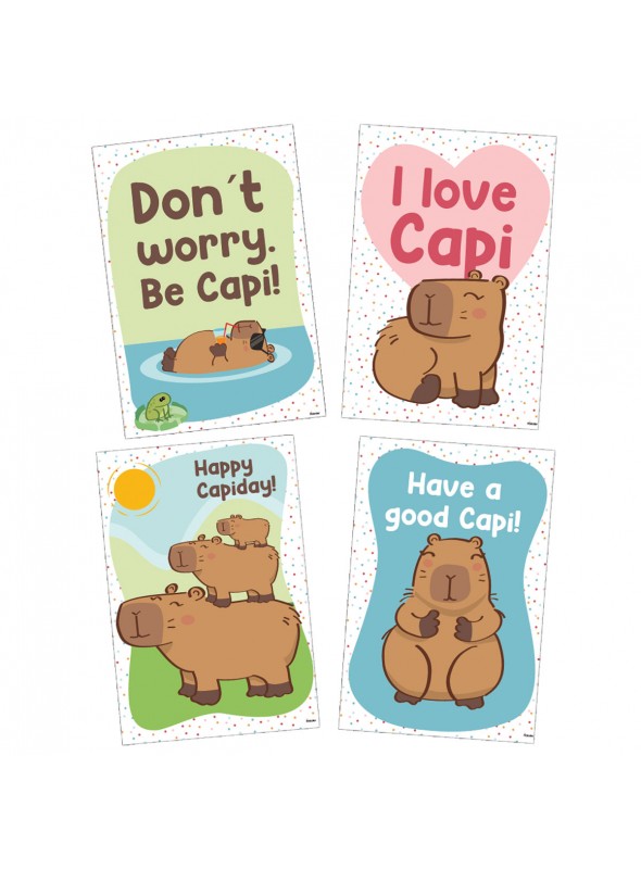 Quadro Decorativo Festa Capivara 32cm altura 4 Unidades