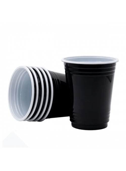 Copo Americano de Plástico Preto 360ml 10 Unidades Descartáveis de Festa