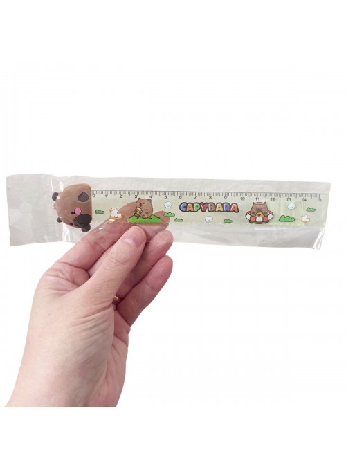 Régua 15cm Decorada Capivara Fofa Papelaria Fofa Papelaria Kawaii Lembrancinha