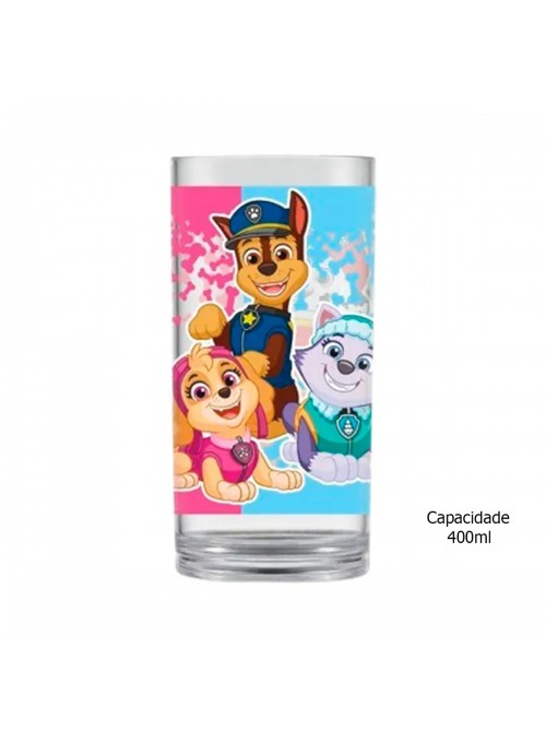 Copo Acrílico Patrulha Canina 400ml 1 Unidade Lembrancinha