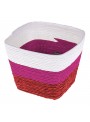 Cesto Duo Quadrado Vermelho Rosa e Branco 12,5 x 10cm Decoração