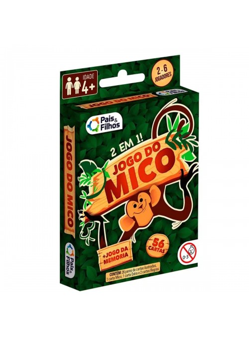 Jogo do Mico 2 em 1 Jogo da Memória Cartas Animais 56 Cartas Lembrancinha