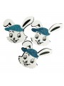 Aplique Coelho Páscoa Azul EVA 3 Unidades Decoração Páscoa