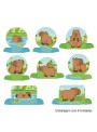 Decoração de Mesa Festa Capivara Fofa 8 Unidades