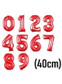 1 Unidade Balão Metalizado Número Vermelho 16 Polegadas 40cm Números a Escolher
