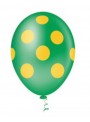 Balões De Látex Verde com Bolinhas Amarelas - 25 unidades