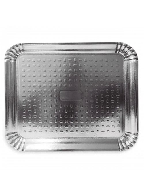 Bandeja Laminada Retangular Prata Descartável B4 27,5cm 1 und