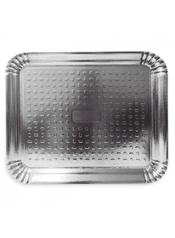 Bandeja Laminada Retangular Prata Descartável N. 04 Junco