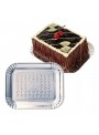 Bandeja Laminada Retangular Prata B5 40x33cm 1 Unidade