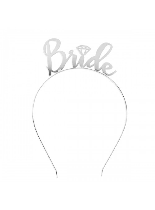 Kit Noiva Adereço de Festa Tiara Bride e Óculos Bride Prata Despedida de Solteira