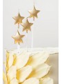 Vela de Aniversário Estrela Dourada 13,5cm Silver Festas 4 Unidades