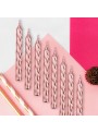 Velas de Bolo Aniversário Espiral Rosé Gold – 8 unidades
