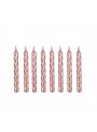 Velas de Bolo Aniversário Espiral Rosé Gold – 8 unidades