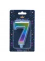 Vela de Aniversário Wave Colorida Número 7 – 1 unidade