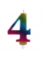 Vela de Aniversário Wave Colorida Número 4 – 1 unidade