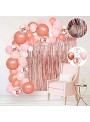 Cortina Metalizada Rose Gold 1m x 2m Decoração de Festa Silver Festas