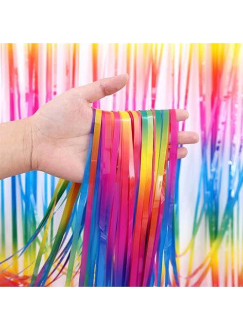 Cortina Metalizada Laminada Colorida Decoração de Festa 1m x 2m Silver Festas